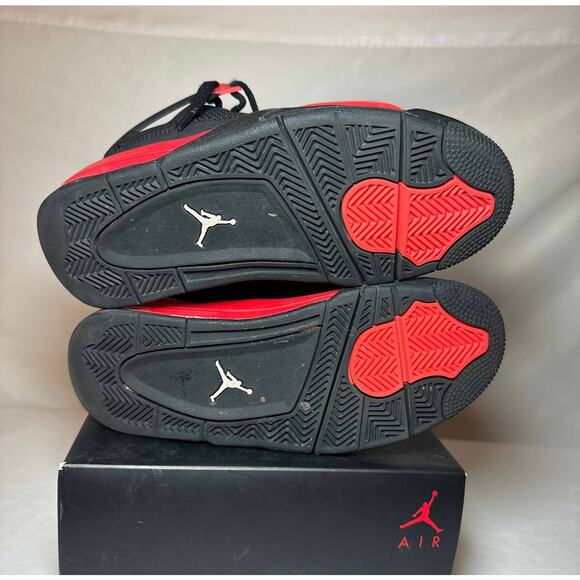 Size 5.5 - Nike Air Jordan 4 Retro GS Red Thunder Men's Shoes Ships Now - Picture 6 of 9